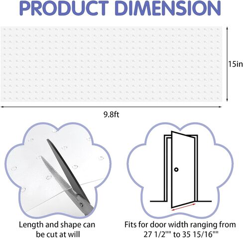 Eunice Carpet Protector for Pets, 15 in x 6.6 Ft Cat Carpet Protector for Doorway, Anti-Slip Cat Scratch Mat, Easy to Cut Plastic Stopper in Saudi Arabia