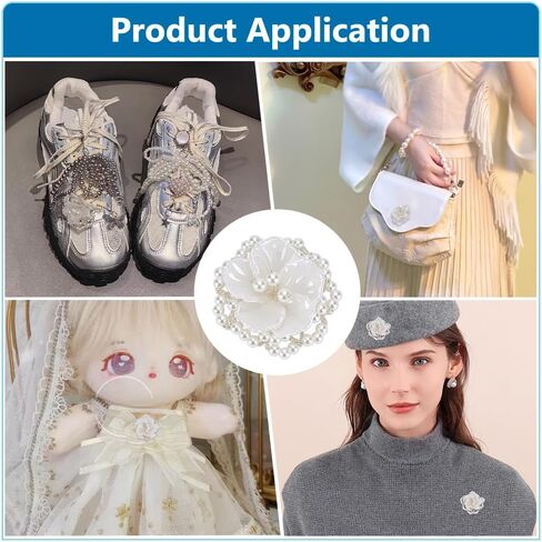 Fingerinspire 10 PCS Pearl and Bead Patches Flower Patches ، Pearl Pearl Defended Sevelishments Handcrafted Flower Flower in Saudi Arabia