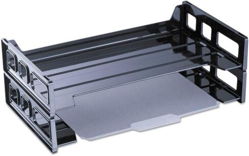 Universal 08101 Side Load Legal Desk Tray, Two Tier, Plastic, Black in Saudi Arabia