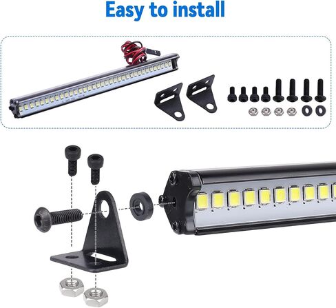 CrazyHobby Super Bright RC LED Light Bar RC مجموعة مصابيح LED لسقف 1/10 Traxxas TRX4 Slash 2WD 4X4 Axial SCX10 & SCX10 II Arrma Redcat Gen7 Gen 8 RC Rock Crawler Car (النوع 1) in Kuwait