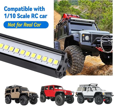 CrazyHobby Super Bright RC LED Light Bar RC مجموعة مصابيح LED لسقف 1/10 Traxxas TRX4 Slash 2WD 4X4 Axial SCX10 & SCX10 II Arrma Redcat Gen7 Gen 8 RC Rock Crawler Car (النوع 1) in Kuwait