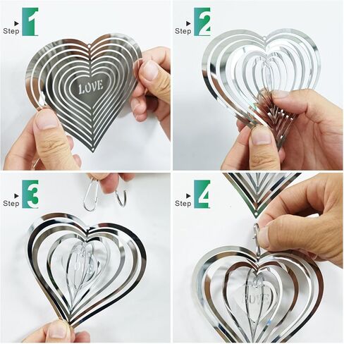 Shiny Metal Bird Reflectors Wind Spinners 360° Wind-Spinning Quiet Reflective Bird Deterrent Decor for Small Yard Orchard Bird-Prone Areas (Diamond-Shaped/Silver / 9 Pcs / 3 Set) in Saudi Arabia