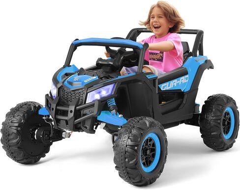 Joyldias 4WD Ride On Car ، و 12 فولت بطارية UTV الكهربائية على الطرق الوعرة للأطفال ، و 4 × 4 ، السيارة الكهربائية مع محركات قوية ، 2.4 جرام التحكم عن بعد ، الموسيقى ، البلوتوث ، مصابيح LED للبنين والبنات ، الوردي in Kuwait