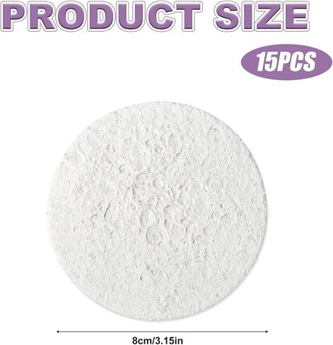 15pcs Magic Foam Texture Paper, 3.15x3.15in Round 3D Foam Texture Paper White Cellulose Cards Magic Blank Canvas Sponge Puffy Painting Card DIY Art Kids Craft Supplies Kit for Acrylics Painting in Saudi Arabia