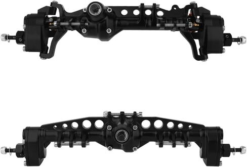CNC Metal Front and Rear Portal Axles for 1/10 RC Crawler Car Axial SCX10 III AXI03006 AXI03007 Wrangler JL AR45 Axle Upgrade Part (Black) in Kuwait