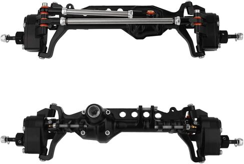 CNC Metal Front and Rear Portal Axles for 1/10 RC Crawler Car Axial SCX10 III AXI03006 AXI03007 Wrangler JL AR45 Axle Upgrade Part (Black) in Kuwait