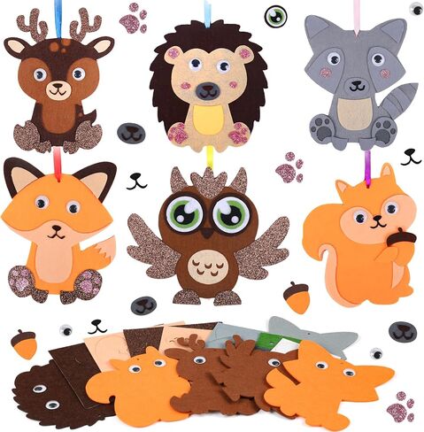 DIYASY 12 PCS Fall Animal Craft for Kids ، Make You You You You Tove Animal Foam Sticks عيد الشكر مجموعات حرفية الفنون والحرف اليدوية DIY صديق الخريف ألعاب الحفلات أنشطة الحفلات 3-5 4-8 in Kuwait