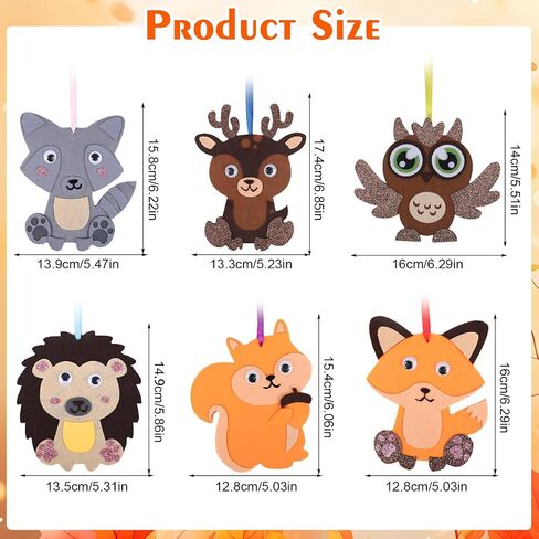 DIYASY 12 PCS Fall Animal Craft for Kids ، Make You You You You Tove Animal Foam Sticks عيد الشكر مجموعات حرفية الفنون والحرف اليدوية DIY صديق الخريف ألعاب الحفلات أنشطة الحفلات 3-5 4-8 in Kuwait