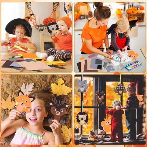 DIYASY 12 PCS Fall Animal Craft for Kids ، Make You You You You Tove Animal Foam Sticks عيد الشكر مجموعات حرفية الفنون والحرف اليدوية DIY صديق الخريف ألعاب الحفلات أنشطة الحفلات 3-5 4-8 in Kuwait