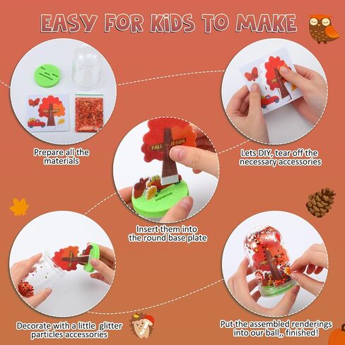 12 مجموعة أدوات حرفة دينية سقوط الثلج ، اجعل سقوطك الخاص لـ Jesus Snow Globes DIY البلاستيك اللمعان Globe Kit for Sunday School Church Classroom Autumn Harvest Supplies in Kuwait