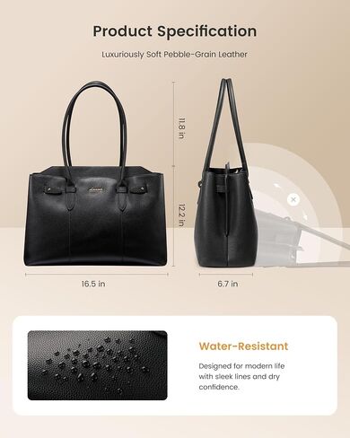 LOVEVOOK Laptop Tote Bag for Women, 15.6 Inch Waterproof Leather Computer Work Purse with Zipper for Teacher & Travel in Saudi Arabia