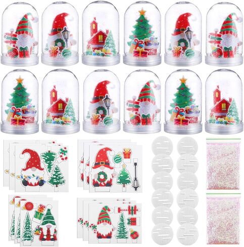 12 مجموعة أدوات حرفة دينية سقوط الثلج ، اجعل سقوطك الخاص لـ Jesus Snow Globes DIY البلاستيك اللمعان Globe Kit for Sunday School Church Classroom Autumn Harvest Supplies in Kuwait
