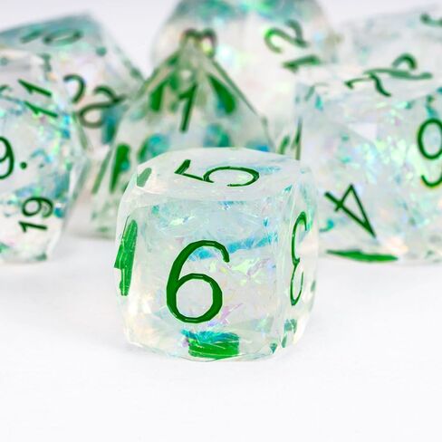 7PCS DND Dice Set,Transparent Sharp Edge Dice Set D&D RPG Polyhedral Die,for Dungeons and Dragons TTRPG Games Roleplaying Games,with Gift Box(Purple Blue Lotus) in Saudi Arabia