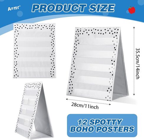Epakh Polka Dots Pocket Pocket Pocket Pocket For Classroom 17 × 13 في سطح المكتب مخطط جيب مزدوج وذات ذاتي للمعلمين في التدريس in Saudi Arabia