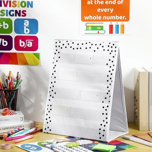 Epakh Polka Dots Pocket Pocket Pocket Pocket For Classroom 17 × 13 في سطح المكتب مخطط جيب مزدوج وذات ذاتي للمعلمين في التدريس in Saudi Arabia