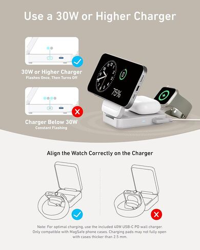 محطة شحن قابلة للطي Anker MagGo 3 في 1 MagSafe-Compatible Qi2 15W in Kuwait