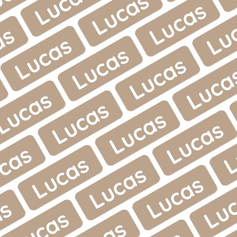 Mini Name Labels (175) for Labeling Tiny Items. Extra-Small Waterproof Sticker Labels for Kids in Daycare, Preschool, and School - Light Brown in Saudi Arabia