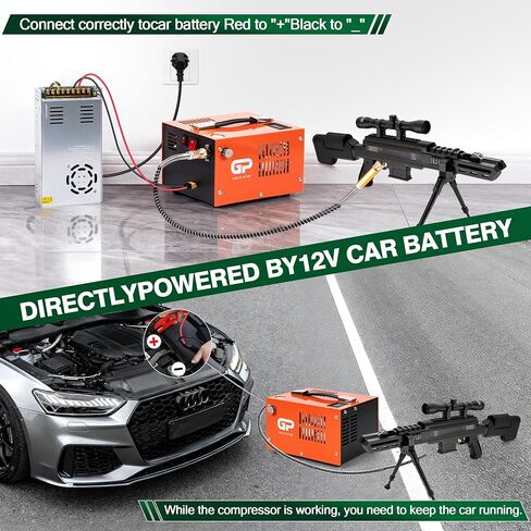 ضاغط هواء TUXING PCP، 4500 رطل لكل بوصة مربعة/30 ميجا باسكال، إيقاف تلقائي، خالي من الزيت/الماء، 110 فولت تيار متردد أو بطارية سيارة 12 فولت، تصميم عمودي فريد + بكرة سلكية محمولة، موصل سريع 8 مم لكرات الطلاء/بندقية هواء PCP/خزان in Kuwait