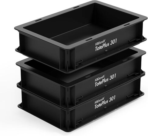 Stackable Storage Bin - Heavy-Duty Plastic Organizer Box and Tray with Straight Walls, small plastic bin totes for storage, 12"x8"x3", 0.5Gal, Black, 3 Pack in Saudi Arabia