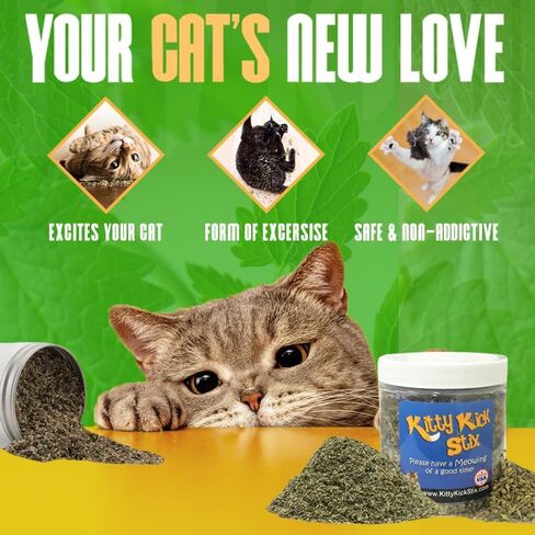 Kitty Kick Stix 15 "لعبة Catnip Kicker الأصلية (مجموعة من 2) ، مصنوعة يدويًا في الولايات المتحدة الأمريكية من قبل عشاق القط ، لعبة Cat Natural Cat & Kitten ، مليئة بنسبة 100 ٪ من القطط القوية لجميع السلالات (القطط السعيدة) in Saudi Arabia