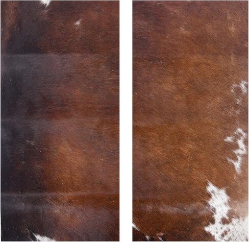 Genuine Cowhide Leather Pieces, Natural Mixed Colors, Decorative Hair-On Hide Squares 24 x 12 inch (Pack of 2) (Brown) in Kuwait
