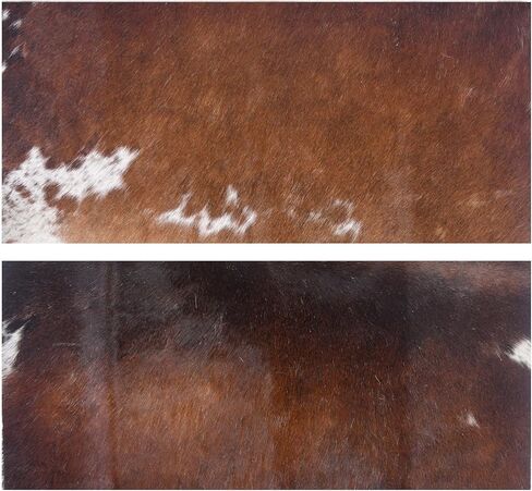 Genuine Cowhide Leather Pieces, Natural Mixed Colors, Decorative Hair-On Hide Squares 24 x 12 inch (Pack of 2) (Brown) in Kuwait