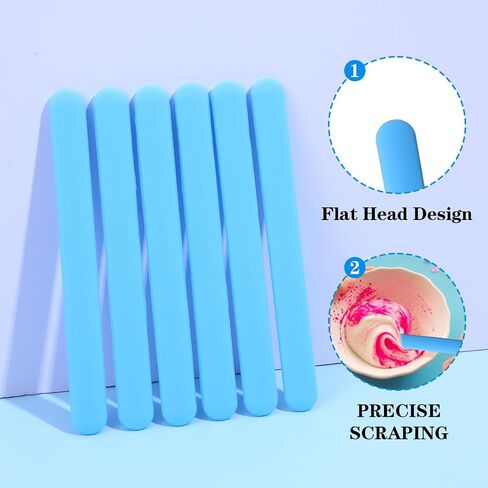 8 Pcs Silicone Stir Sticks DIY Crafts Popsicle Applicator Tools Reusable Silicone Mixing Sticks for Handmade Laboratory Resin Epoxy Liquid Paint Stirring Glitter Tumblers (Blue) in Saudi Arabia