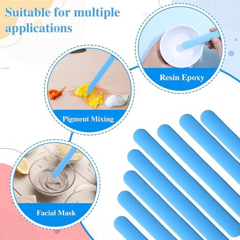 8 Pcs Silicone Stir Sticks DIY Crafts Popsicle Applicator Tools Reusable Silicone Mixing Sticks for Handmade Laboratory Resin Epoxy Liquid Paint Stirring Glitter Tumblers (Blue) in Saudi Arabia