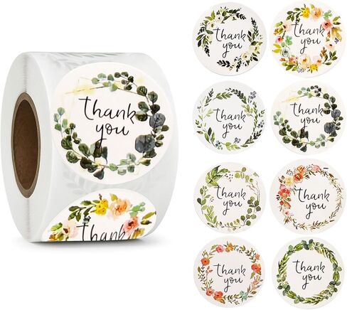 500 Pack 1.5 Inch Round Thank You Stickers Roll,Premium Adhesive Labels for Small Business,Packaging,Gifts, Envelopes,Express Gratitude,Ideal for Customers,Handmade Goods,Durable & Easy Peel in Kuwait
