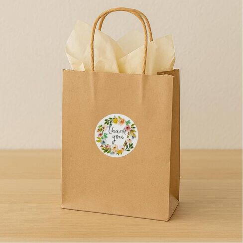 500 Pack 1.5 Inch Round Thank You Stickers Roll,Premium Adhesive Labels for Small Business,Packaging,Gifts, Envelopes,Express Gratitude,Ideal for Customers,Handmade Goods,Durable & Easy Peel in Kuwait