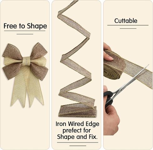 TONIFUL 4 Rolls Burlap Wired Ribbon, Halloween Ribbons, 1 1/2 inch 6 Yard/roll, for Halloween Decoration Bows Tree Toppers Craft Gift Wrapping Wreath Sewing (Black, Lime Green, Purple, Orange) in Kuwait