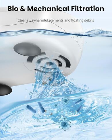 Pawfly 80 GPH 4 W مرشح سلحفاة مصغرة لخزانات 1-10 جالون ، ومرشح خزان للترشيح الحيوي المنخفض على مستوى المياه ، مرشح مياه السلاحف الصغيرة الهادئة ، والمرشح الداخلي للبرمائيات الضفادع Newts in Kuwait