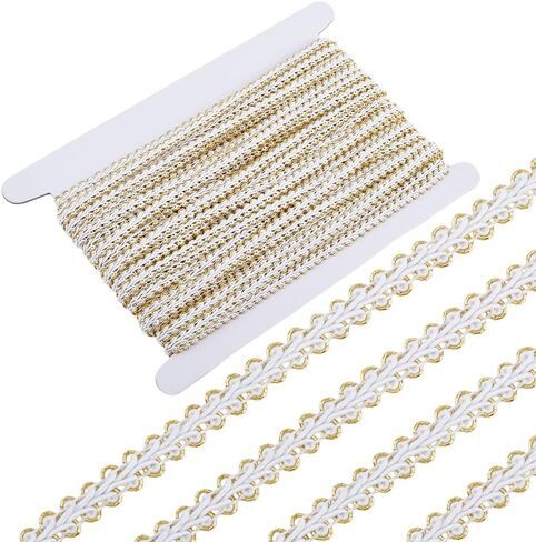 GORGECRAFT 27.5 Yards x 0.28" Polyester Woven Gimp Trim Braid Lace Edge Trimming Centipede Decorated Lace Ribbon for Costume Curtain DIY Crafts Sewing Jewellery Making Home Upholstery Pearl Pink in Saudi Arabia