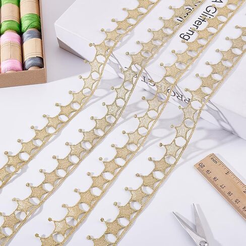 5 Yards White Lace Trim with Tassel Ribbon Star Edge Polyester Decorative Ribbon 20mm Wide Embroidery Braid Lace Trim for Wedding DIY Clothes Jewelry Crafts Home Decor Gift Wrapping in Saudi Arabia