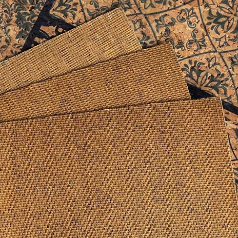 8 Pcs Colorful Cork Fabric, Soft Natural Texture Cork Faux Leather Sheets Floral Pattern DIY Crafts Fabric in Saudi Arabia