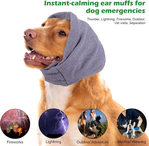 هوديي تهدئة الكلاب ، تقليل الكلب من هوديس ضوضاء أذن الأذن غطاء العواصف الرعدية وإغاثة القلق من أذن الحيوانات الأليفة القابلة للتعديل لحماية الضوضاء (رمادي) in Kuwait