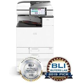 RICOH IM C4500 - Color Laser Multifunction Copier - 45ppm ، نسخة ، طباعة ، فحص ، دوبلكس تلقائي ، شبكة ، واي فاي ، 4 صواني ويأتي مع ملحق PostScript 3 مثبت مسبقًا (متجدد) in Kuwait