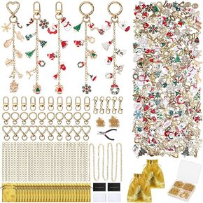 خاطئ 800 PCS سلسلة مفاتيح صنع مجموعة سحر كيس سحمة بما في ذلك 230 سحر 30 مقاطع سلسلة مفاتيح 31 سلاسل لشرف مفاتيح أسناع سوار الأقراط المجوهرات DIY ، الذهب in Kuwait