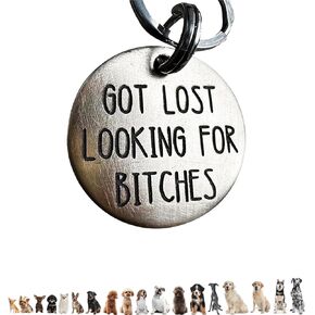Funny Dog Tag,Stainless Steel Pet ID Tags, Personalized Got Lost Dog Collar Tag Puppy Tag Pet ID Tag,Call My Mom Before She Loses Her Shit , Gift for Small Large Dogs Cats (I fu*ked around（MOM）) in Kuwait