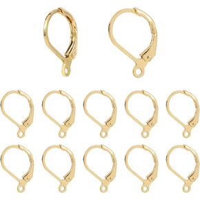 100pcs 18k الذهب المملوءة بخطافات حلق leverback ، نتائج الأذن الفرنسية hypoallergenic تتدلى من الأذن لصنع المجوهرات DIY (الذهب) in Kuwait