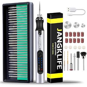 مجموعة أدوات دوارة لاسلكية صغيرة، 3 سرعات قابلة للتعديل وقابلة لإعادة الشحن عبر USB مع 41 ملحقًا للصنفرة والتلميع والحفر والحفر والحرف اليدوية in Kuwait