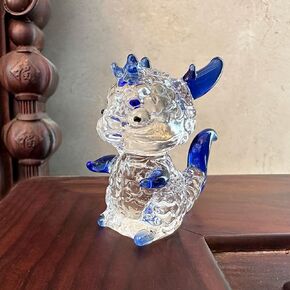تمثال تنين Crystal Dragon المقتنيات الزجاجية للحيوانات الثقبة للوزن Dragon Decor Decord Decords Decorations Christmas Townible التماثيل القابلة للتجمع الهدايا البلورية الزجاجية (الوردي) in Kuwait