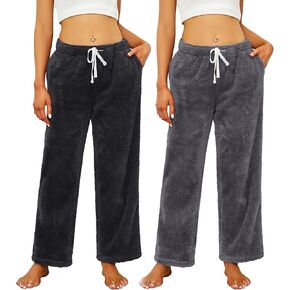 HEARTNICE Women's Warm Plush Pajama Pants Soft Fluffy Pajama Sleep Pants Comfy Fuzzy Lounge Pants Fleece Bottoms Sleepwear in Kuwait