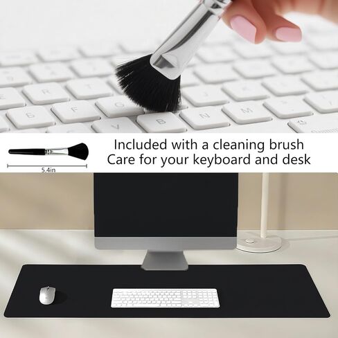 Dual-Sided Desk Pad with Mini Keyboard Brush, 31.5'' x 15.7'' Natural Cork & PU Leather Desk Protector Mat, Waterproof Non-Slip Computer Desk Mat, Desk Matt for Desktop for Office and Home Work(Pink) in Saudi Arabia