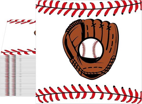 40pcs Baseball Napkins Disposable Decorative, Baseball Party Supplies for Sports Themed Party Birthday Decorations 6.5x6.5 Inches in Saudi Arabia