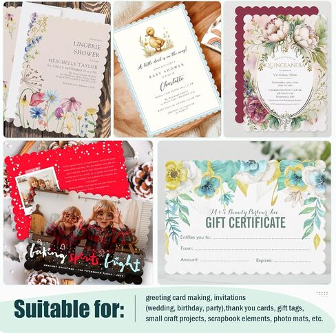 Mixteach 100 PCS Cardstocks 5 "× 7" مستطيل الحواف الأسقلوب الورقية البطاقة البطاقة السميكة ورقة الطابعة لتصنيع البطاقات ، الحرف ، سجل القصاصات ، الدعوات ، الرسم ، الطباعة (قبالة أبيض) in Kuwait