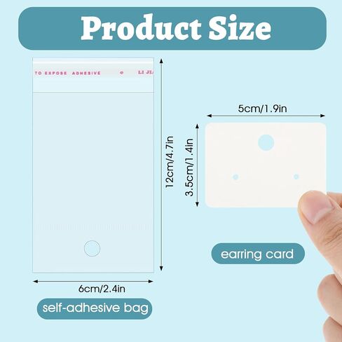 Earring Cards,Jewelry Display Cards Earring Card for Selling Jewelry, Display with 100 Pcs Earrings Holder Card 100 Clear Jewelrys Packaging for Earrings Necklace Jewelrys Bags (White) in Saudi Arabia