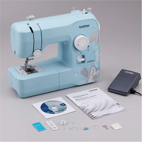 Brother RLX3817A 17-Stitch Sewing Machine (Blue) with 36-Piece Bobbins and Sewing Threads Set (Renewed) (2 Items) in Saudi Arabia