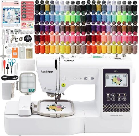 Brother SE700 Embroidery & Sewing Machine with 100 Sewing Spools, 100 Color Matching Bobbins & Accessories in Saudi Arabia