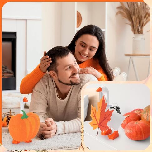 Soulchen 3 مجموعات Halloween Mini Desk Goose ملابس شبح القرع شكل الذرة شكل 7 بوصة سخيفة تمثال أوزة تمثال مفتاحية in Saudi Arabia